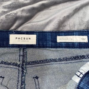 •pacsun blue jeans with white strips•